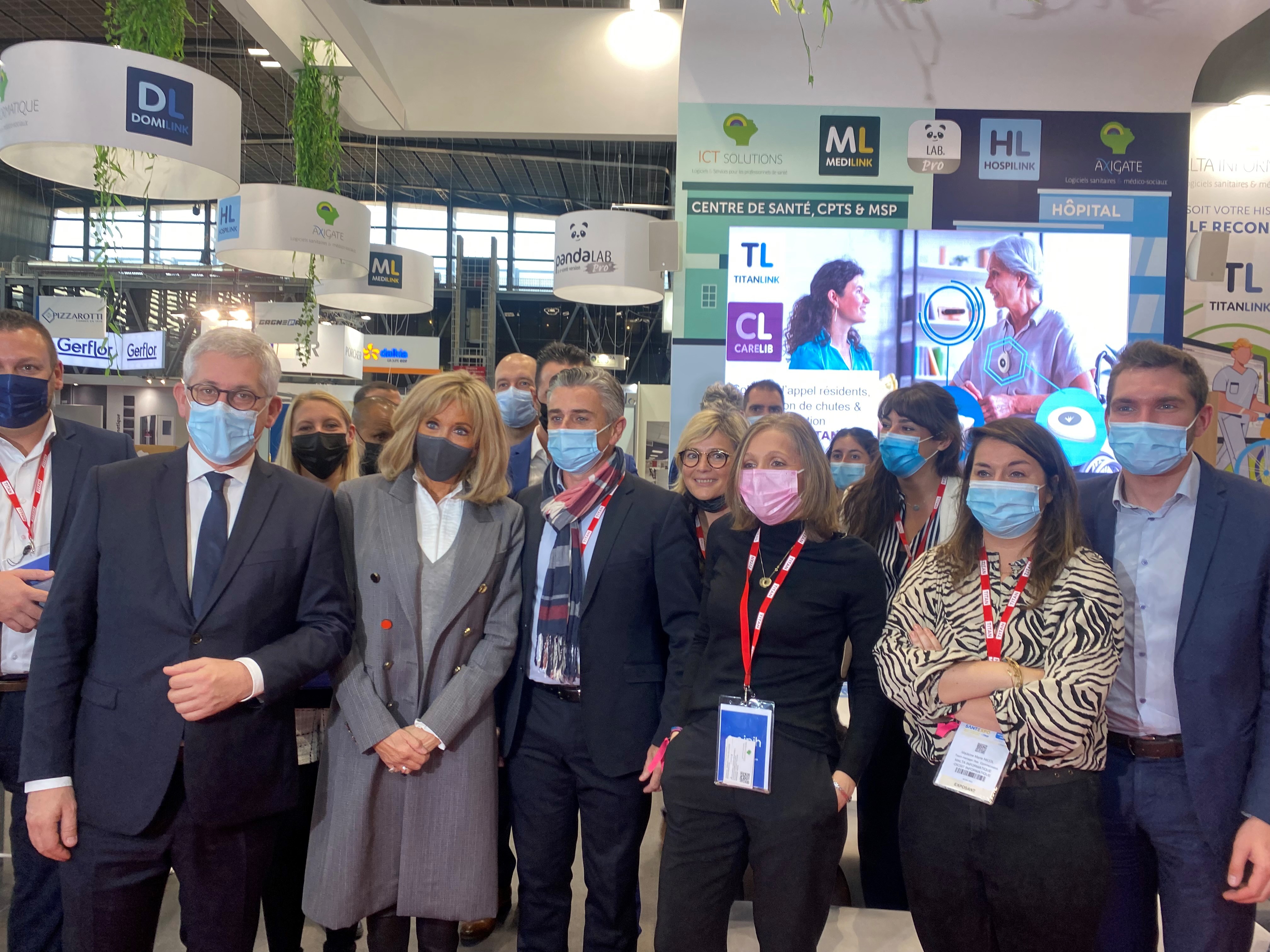 Brigitte Macron sur le stand MALTA Informatique
