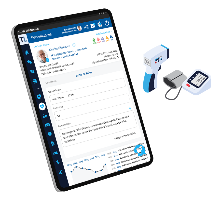 Les relevés de constantes avec TITANLINK Nomade et les objets connectés