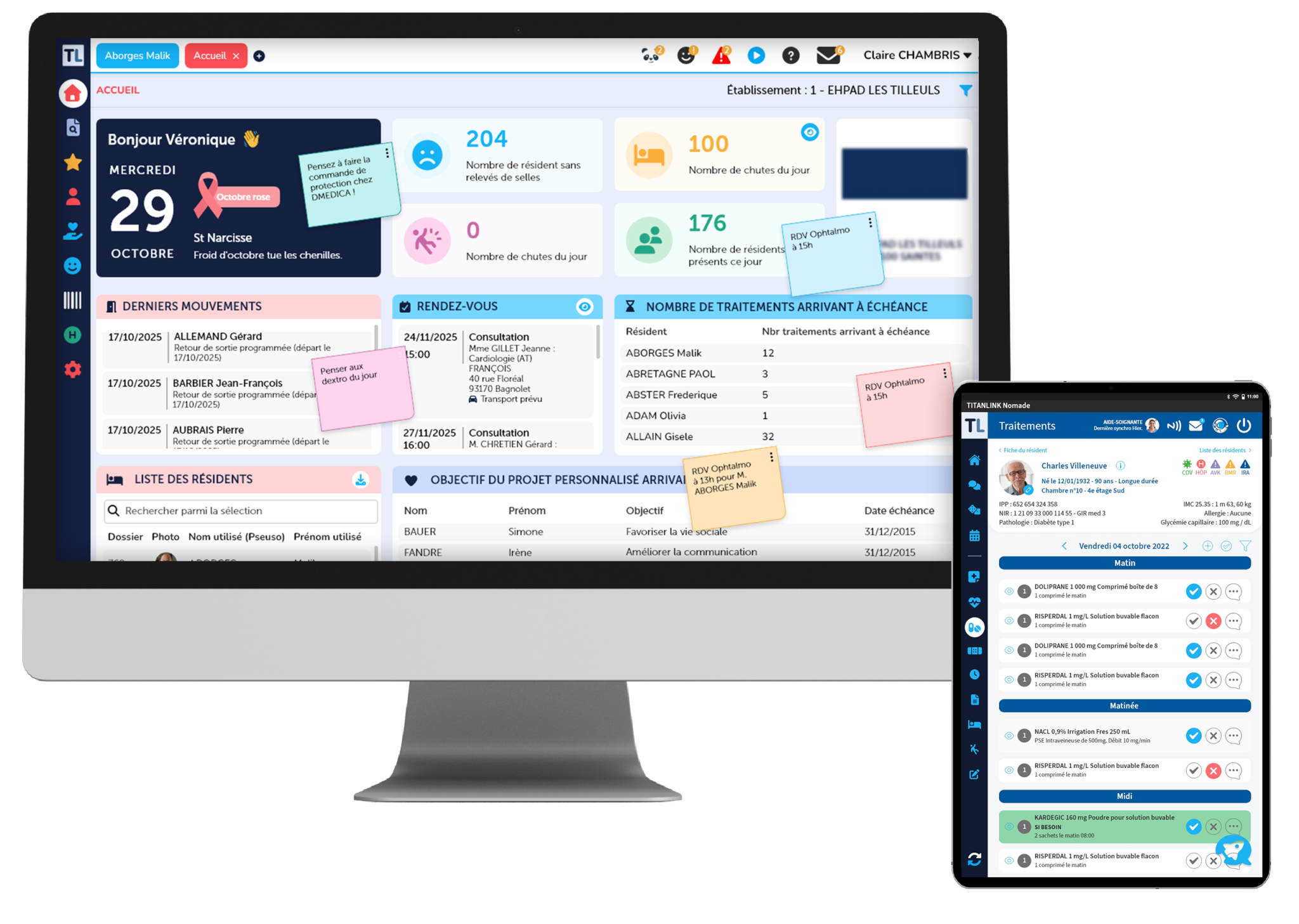 TITANLINK sur ordinateur et Nomade sur Tablette